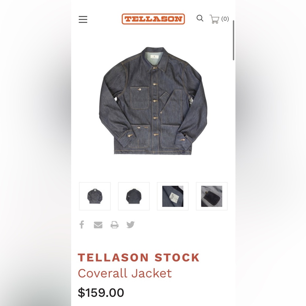Tellason Stock Coverall Jacket